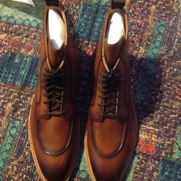 Curatore Savona Men\'s Tan Leather Lace Up Boots - Size:11 - New in Box